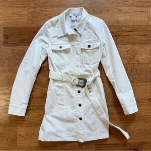 House of Harlow 1960 White Corduroy Long Sleeve Dress